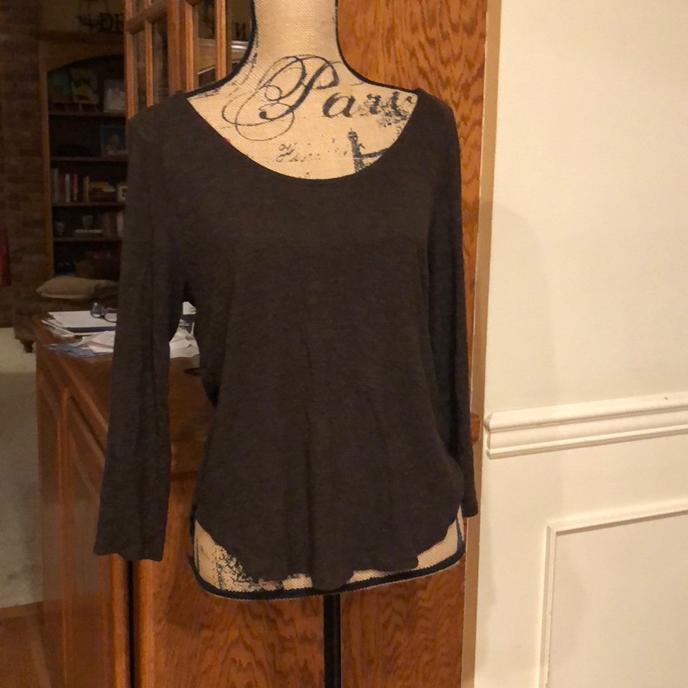 Brown scoopneck madewell shirt